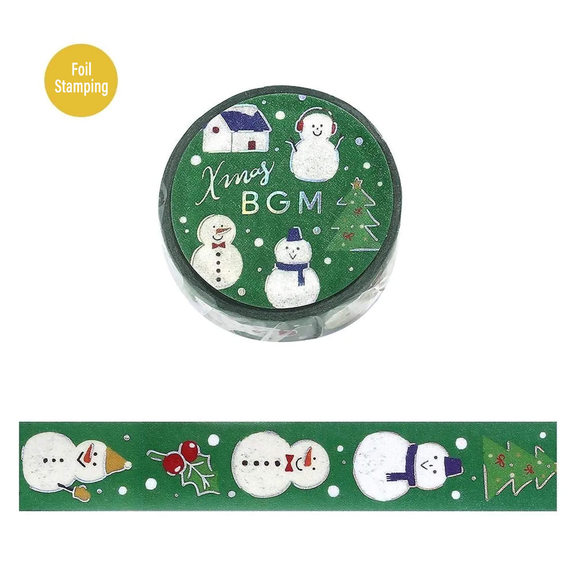 BGM Washi Tape Foil 2025 Christmas Limited - Snowman [15mm Width] - Washi Tapes