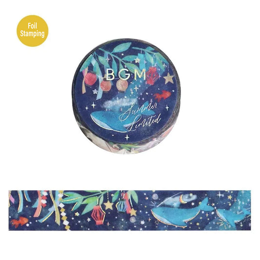 BGM Washi Tape Foil 2025 Summer Limited - Summer Night's Dream [15mm Width] - Washi Tapes