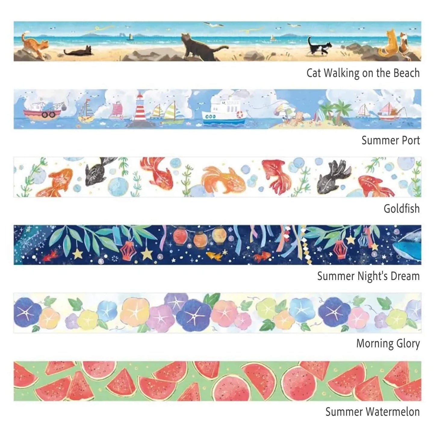 BGM Washi Tape Foil 2025 Summer Limited - Summer Port [15mm Width] - Washi Tapes