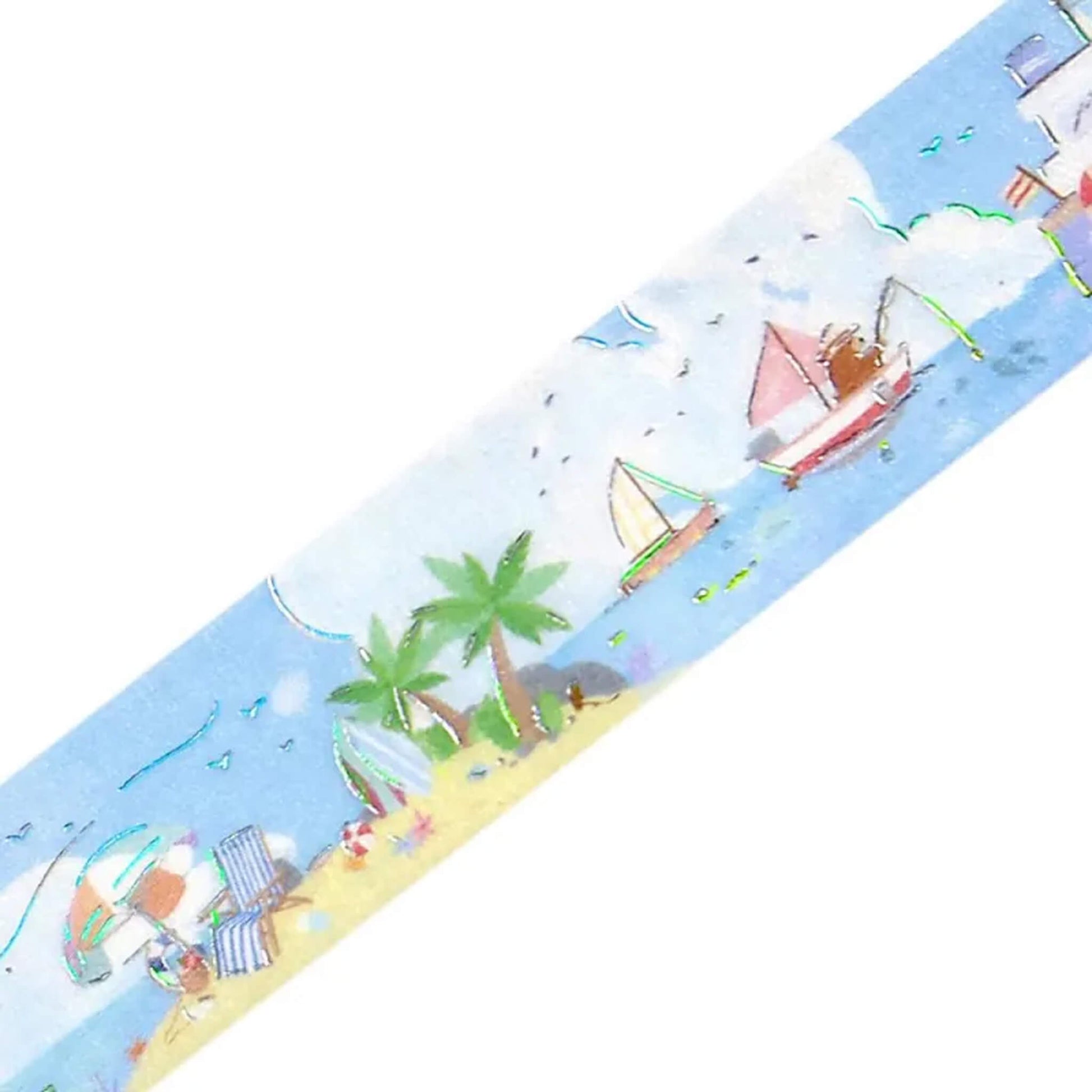 BGM Washi Tape Foil 2025 Summer Limited - Summer Port [15mm Width] - Washi Tapes
