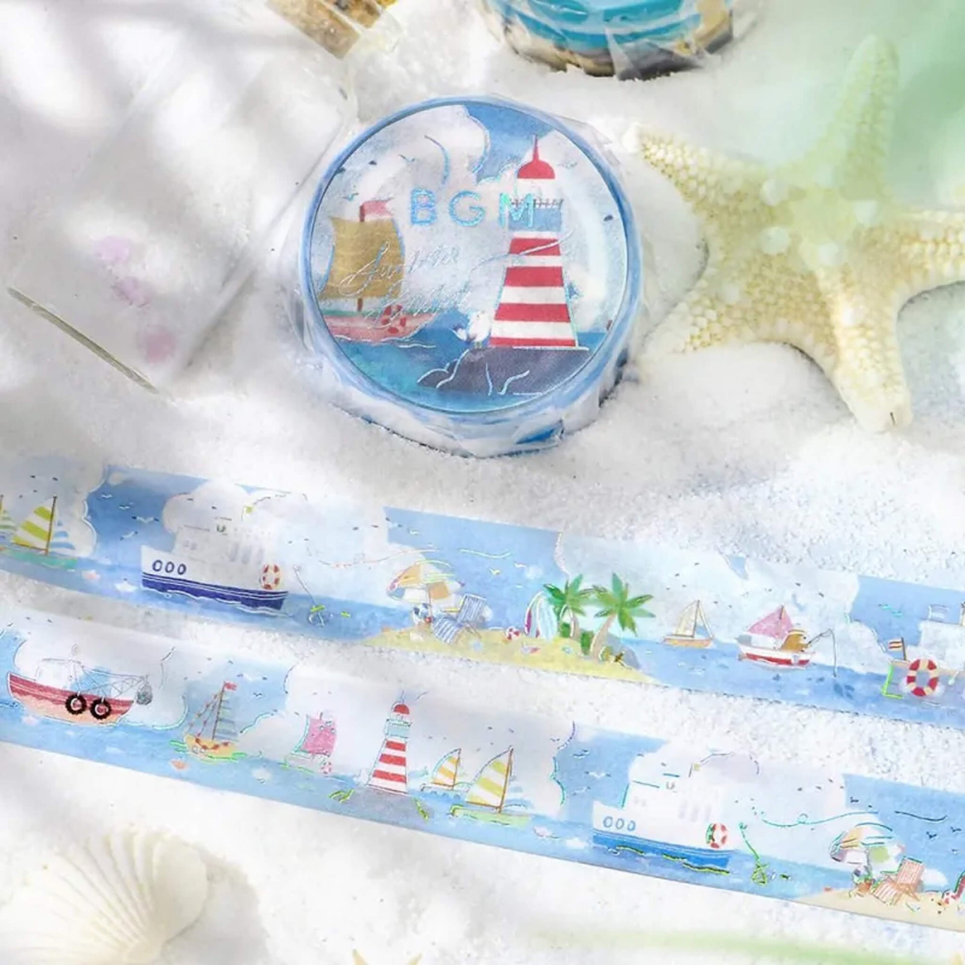 BGM Washi Tape Foil 2025 Summer Limited - Summer Port [15mm Width] - Washi Tapes