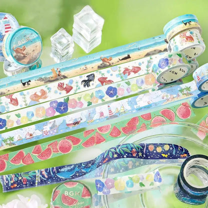 BGM Washi Tape Foil 2025 Summer Limited - Summer Port [15mm Width] - Washi Tapes