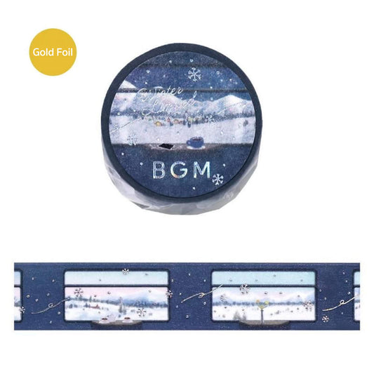 BGM Washi Tape Foil 2025 Winter Limited - Sleeper Train for Snow Scenery [20mm Width] - Washi Tapes