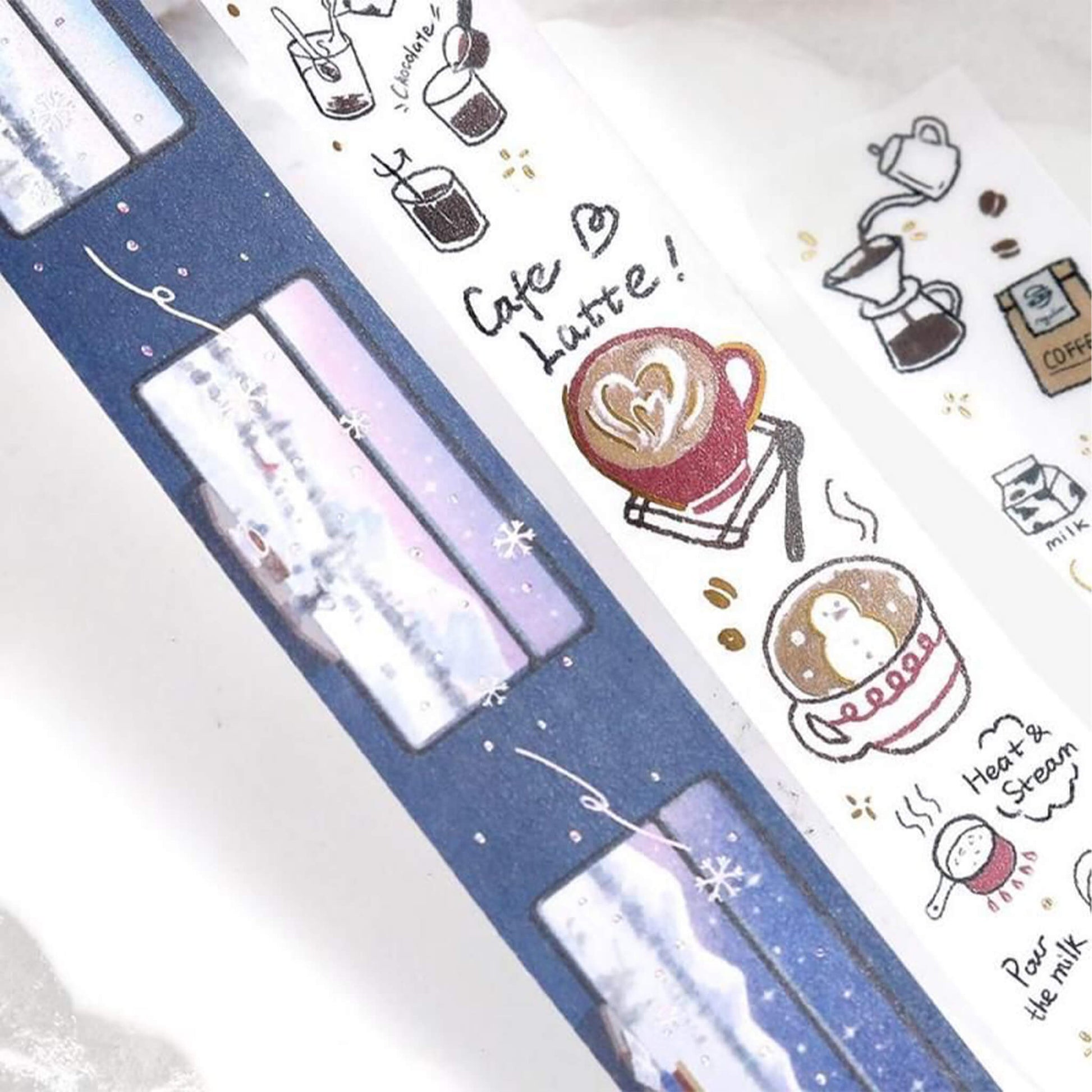BGM Washi Tape Foil 2025 Winter Limited - Sleeper Train for Snow Scenery [20mm Width] - Washi Tapes