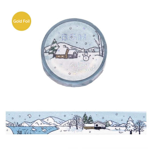 BGM Washi Tape Foil 2025 Winter Limited - Snow Lake Cabin [15mm Width] - Washi Tapes