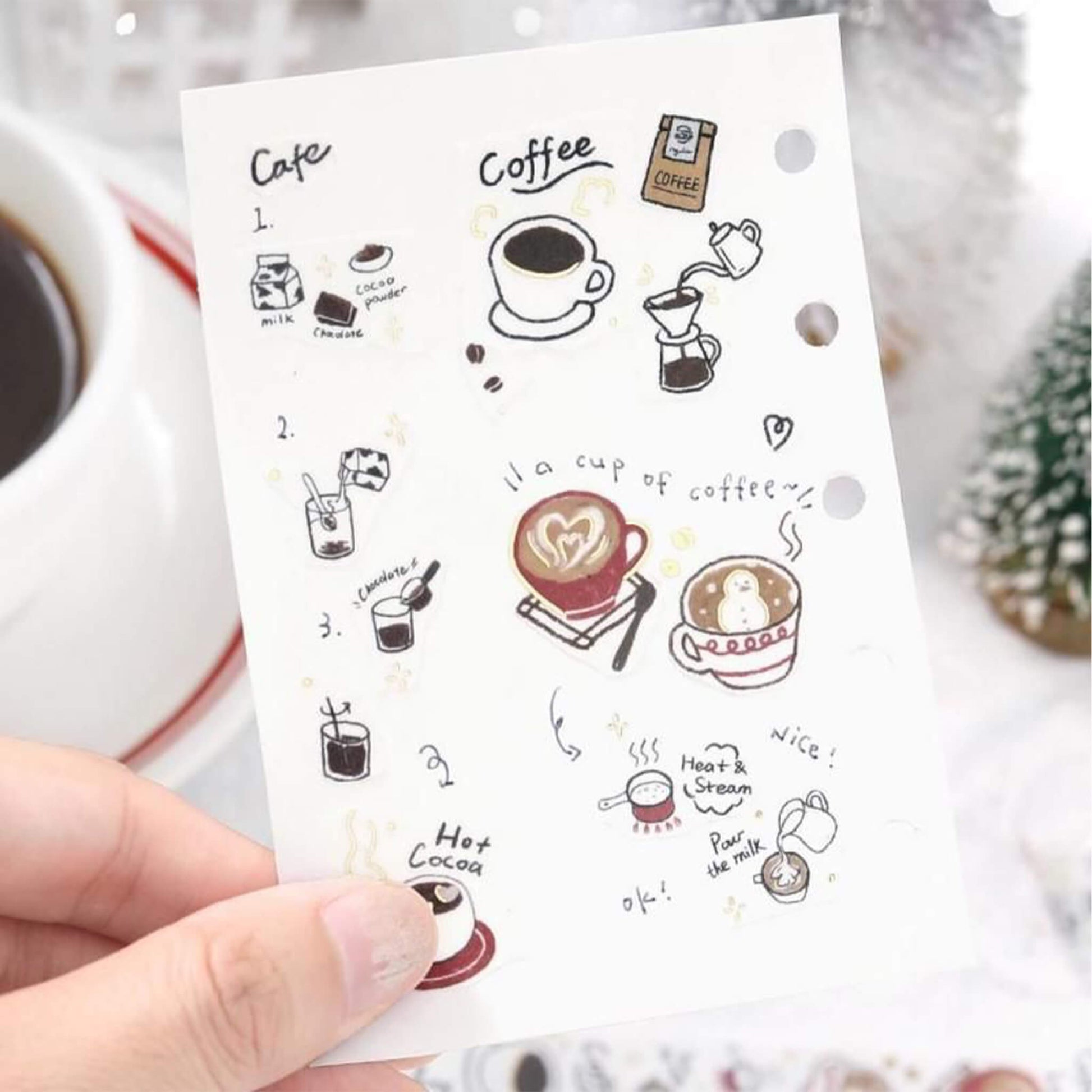 BGM Washi Tape Foil 2025 Winter Limited - Winter Drink [20mm Width] - Washi Tapes