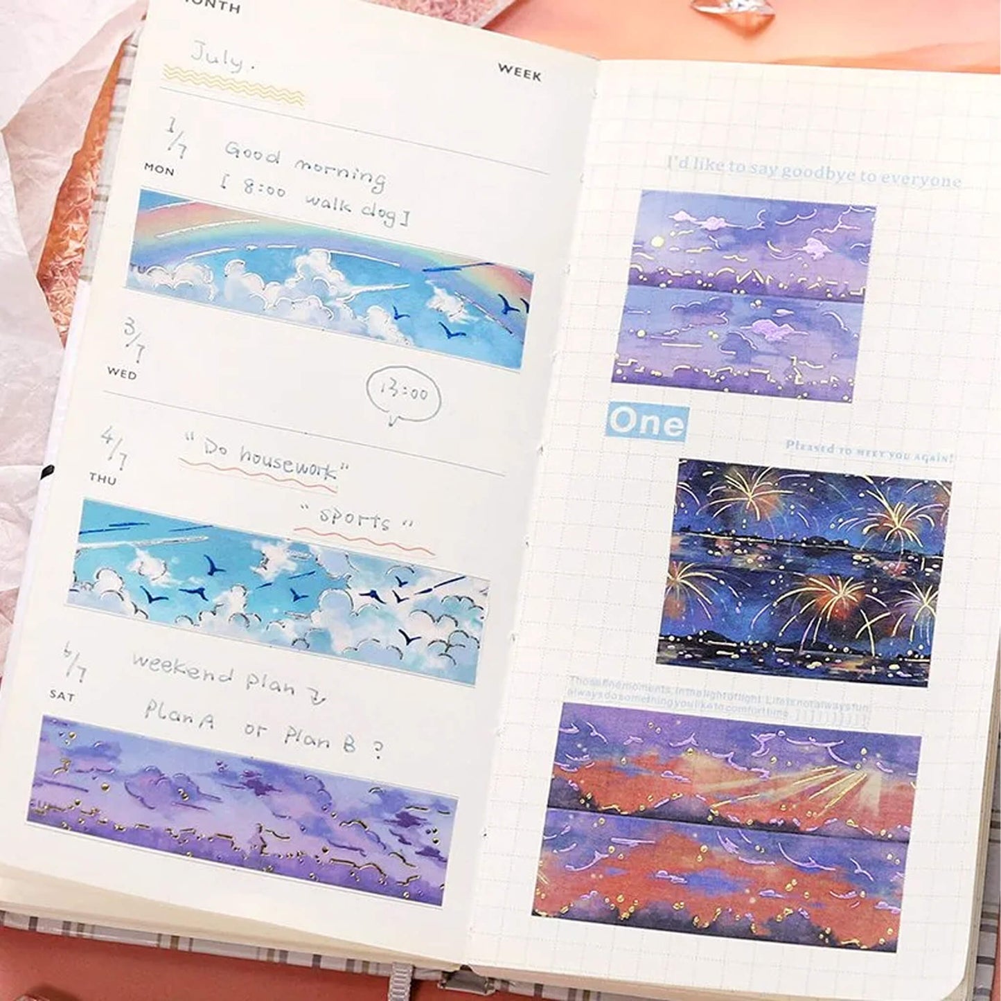 BGM Washi Tape Foil Sky Picture Book - Fireworks - Washi Tapes