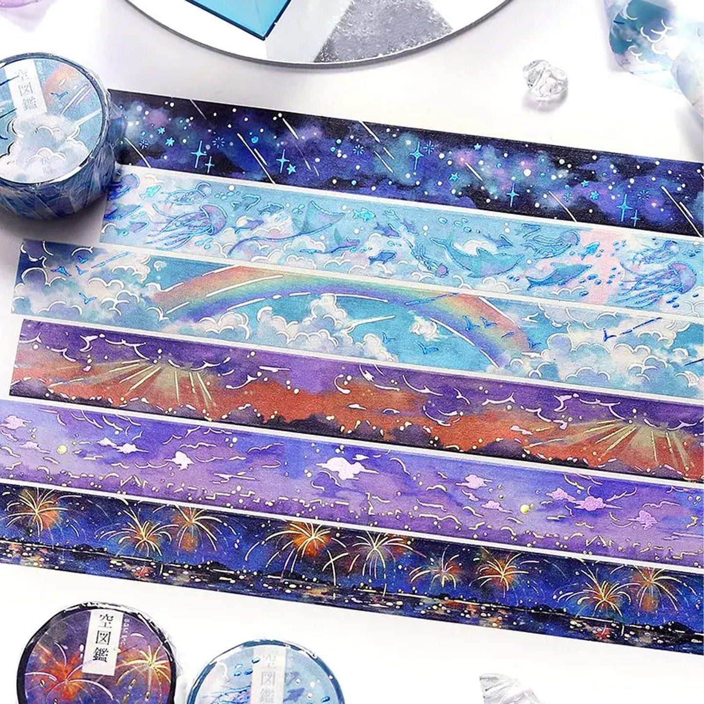 BGM Washi Tape Foil Sky Picture Book - Fireworks - Washi Tapes