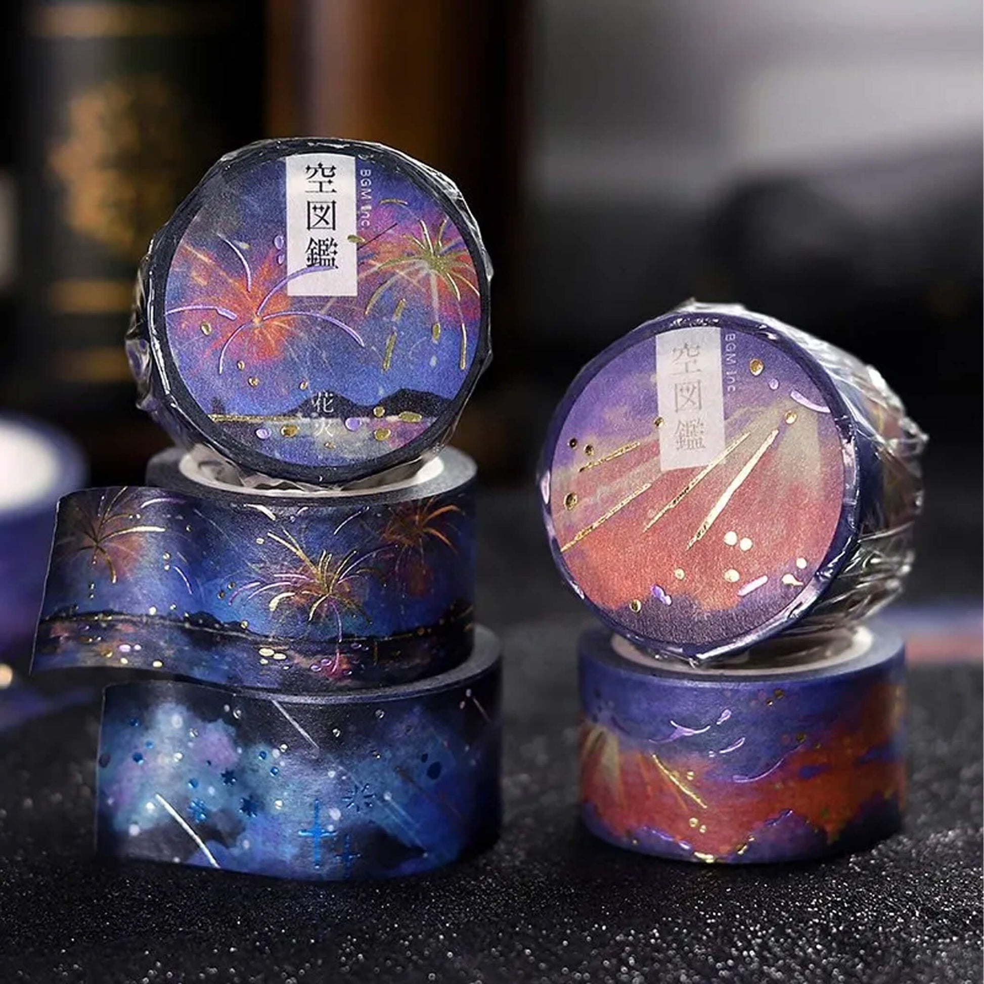 BGM Washi Tape Foil Sky Picture Book - Fireworks - Washi Tapes