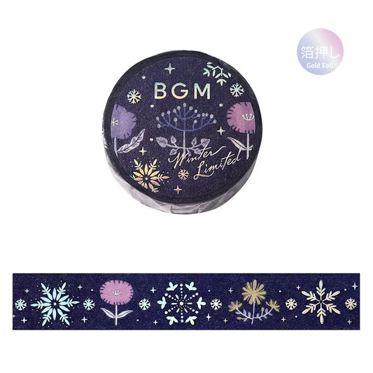 BGM Washi Tape Gold Foil 2024 Winter Limited - Flower Pattern [15mm Width] - Washi Tapes