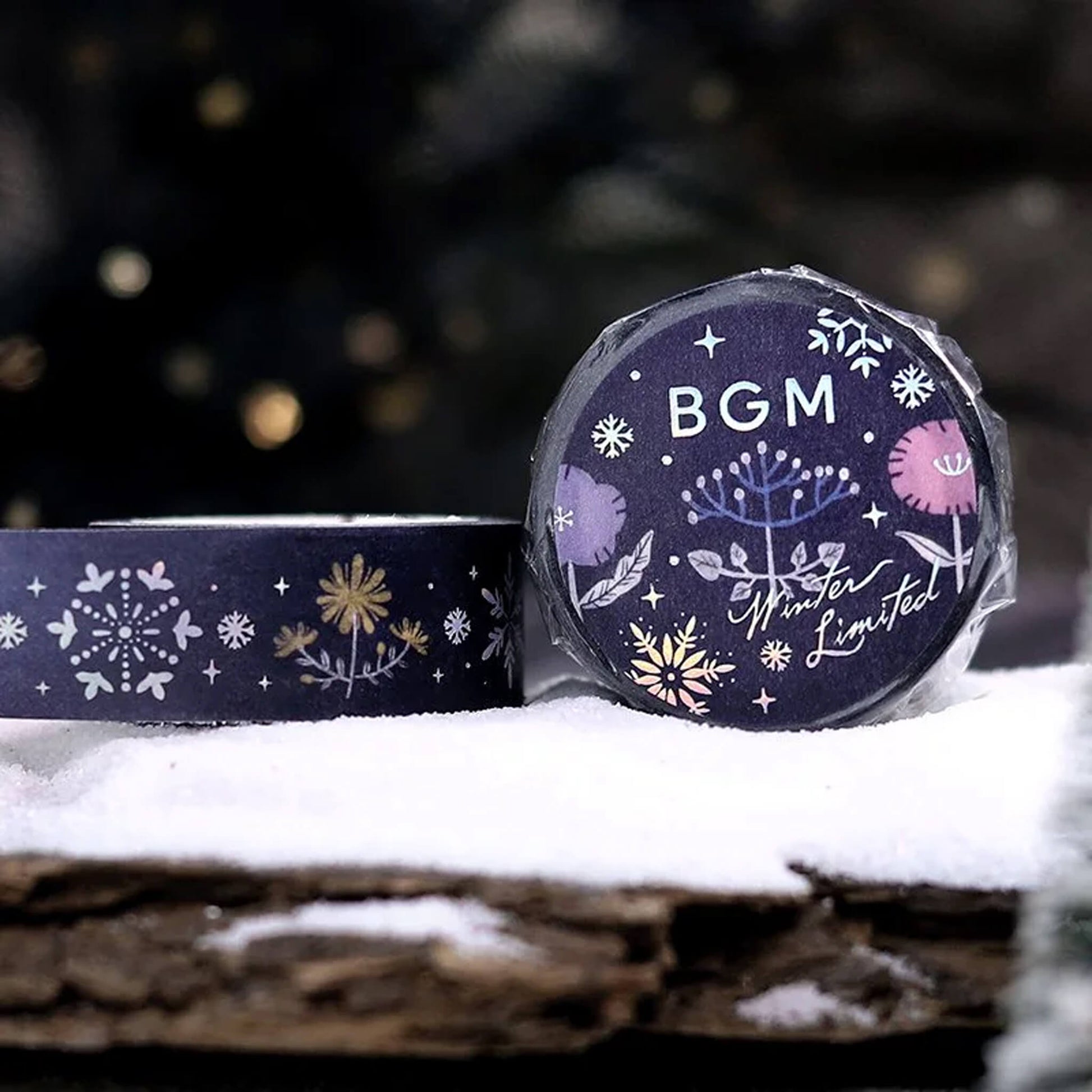 BGM Washi Tape Gold Foil 2024 Winter Limited - Flower Pattern [15mm Width] - Washi Tapes