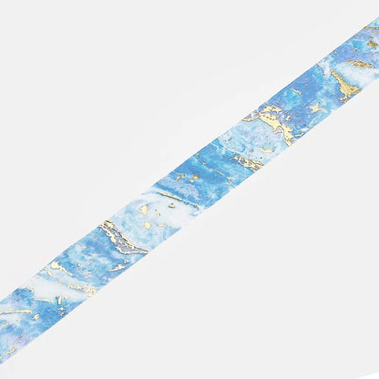 BGM Washi Tape Gold Foil Stone Pattern - Sky Blue - Washi Tapes