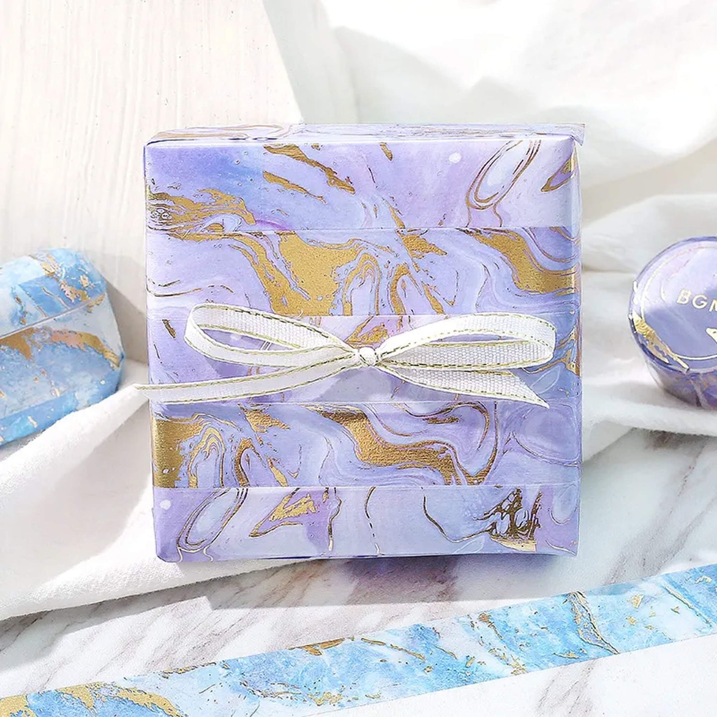 BGM Washi Tape Gold Foil Stone Pattern - Violet - Washi Tapes