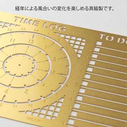 [Coming Soon] Midori Diary Template Brass - Time Log - Template Rulers