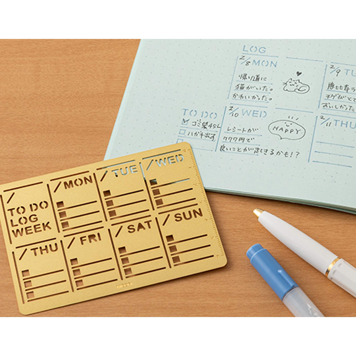 [Coming Soon] Midori Diary Template Brass - Weekly Block - Template Rulers