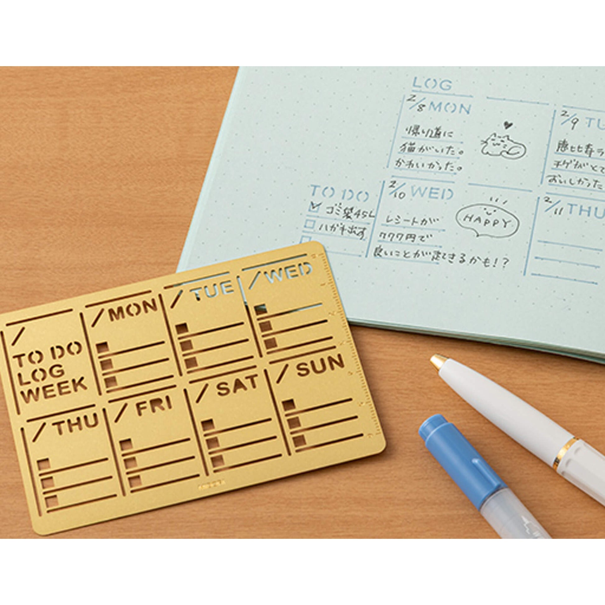 [Coming Soon] Midori Diary Template Brass - Weekly Block - Template Rulers
