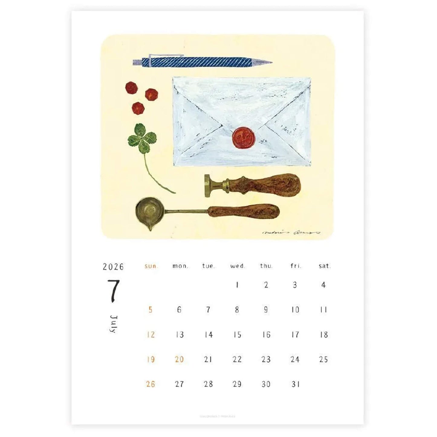 Cozyca 2026 Calendar - Midori Asano - 2026 Calendars