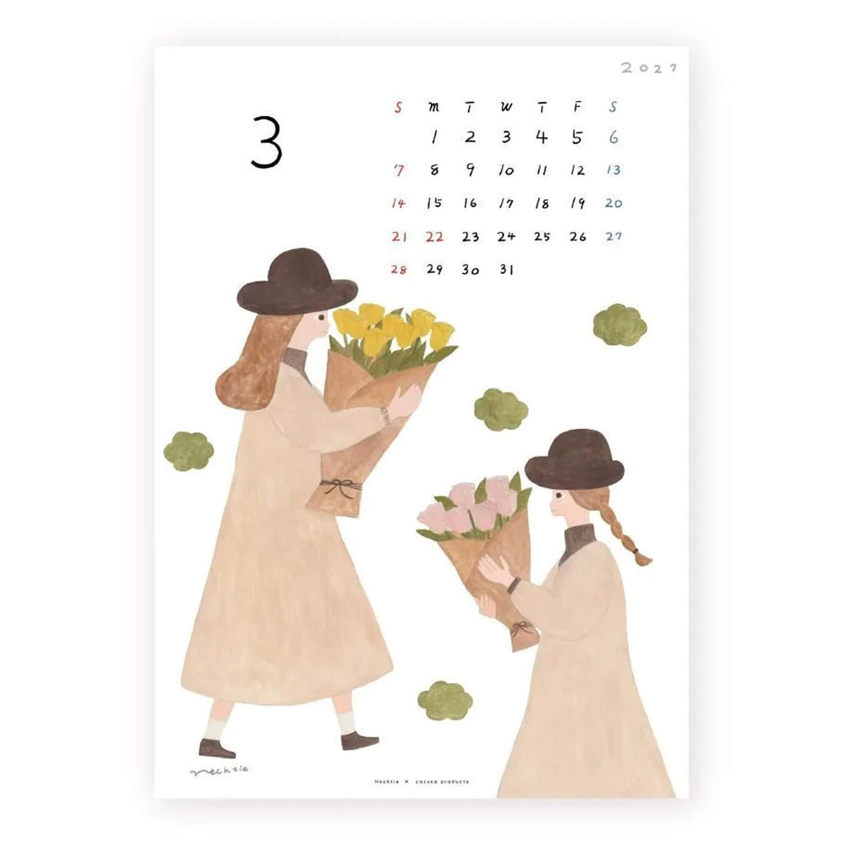 Cozyca 2027 Calendar - Necktie - 2027 Calendars
