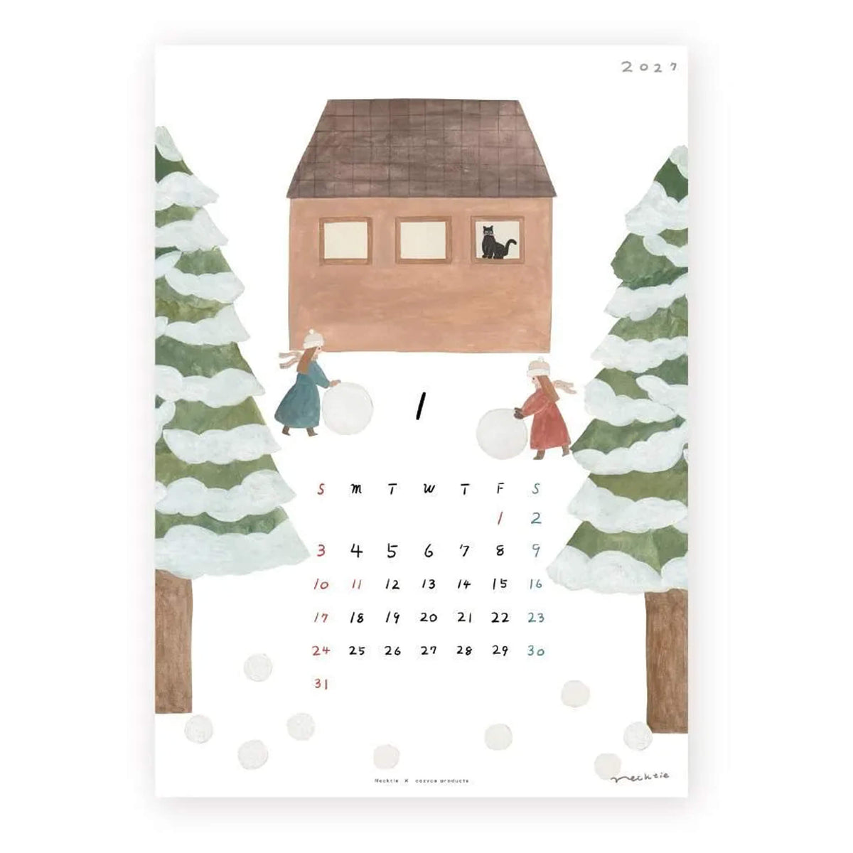 Cozyca 2027 Calendar - Necktie - 2027 Calendars