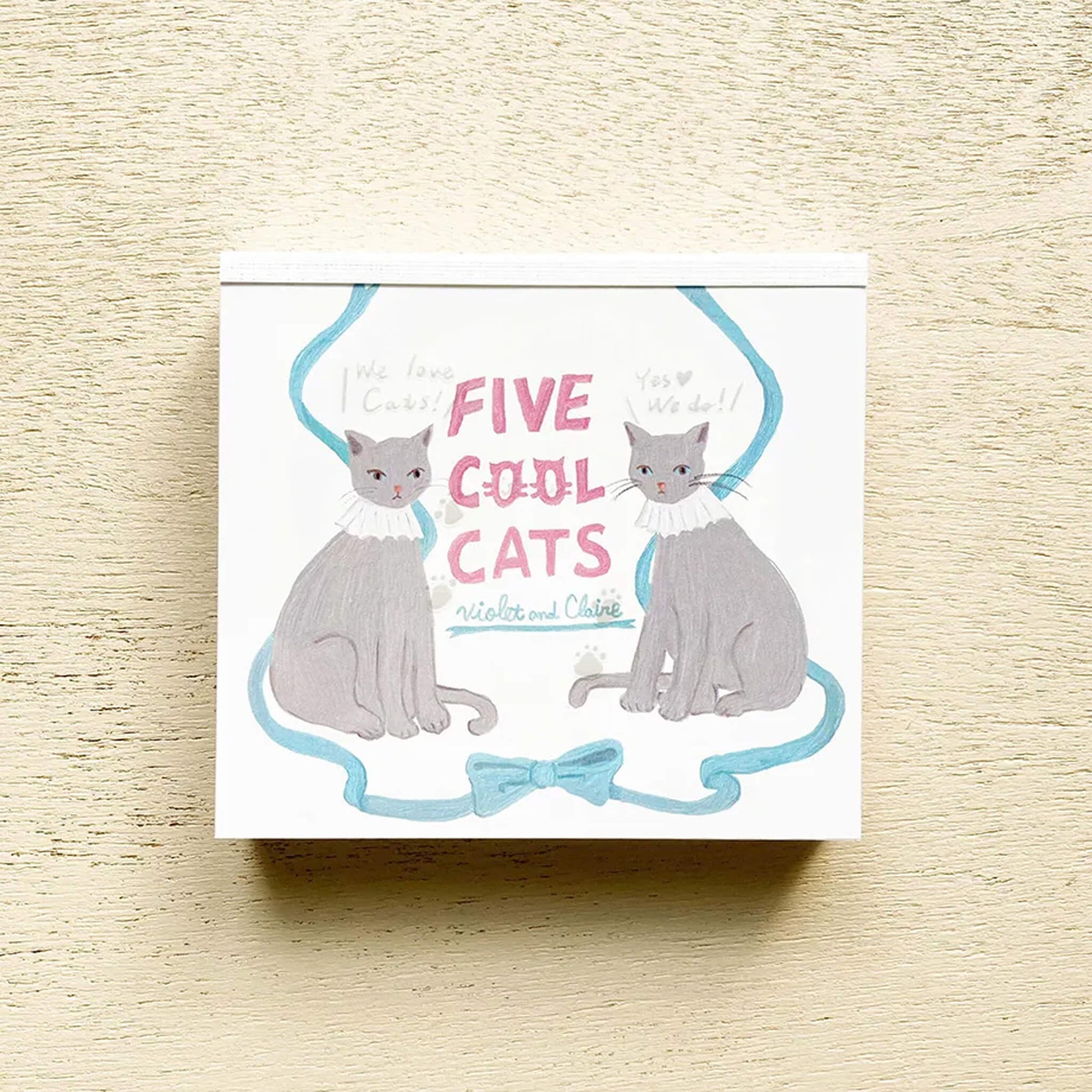 Cozyca Block Memo Pad - Five Cool Cats - Memo Pads