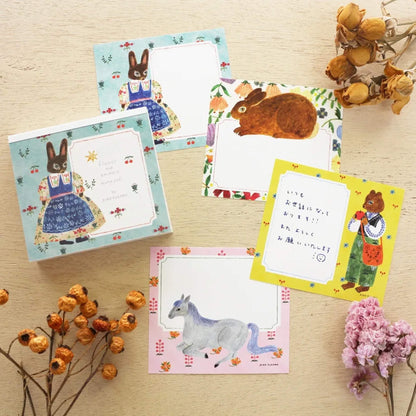 Cozyca Block Memo Pad - Flower and Animals - Memo Pads