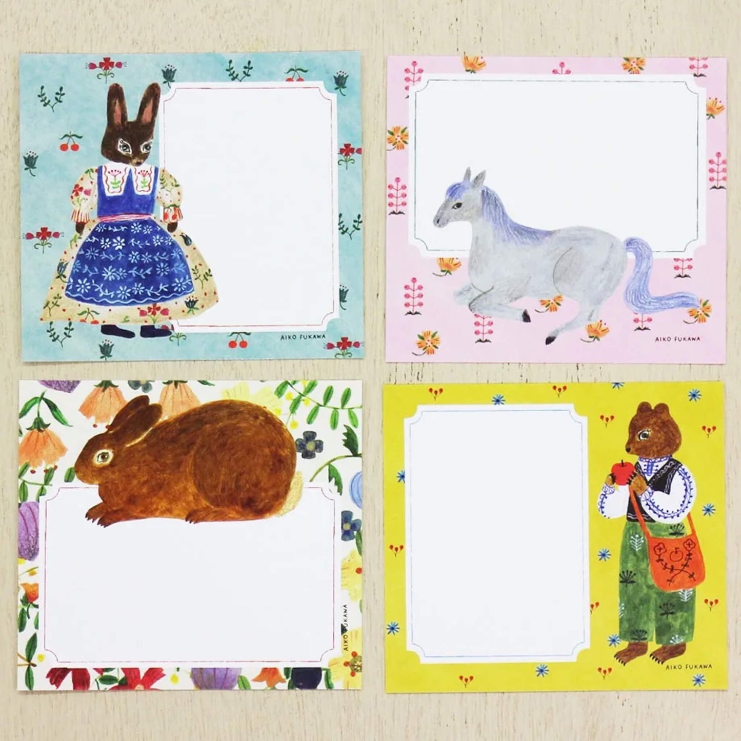 Cozyca Block Memo Pad - Flower and Animals - Memo Pads