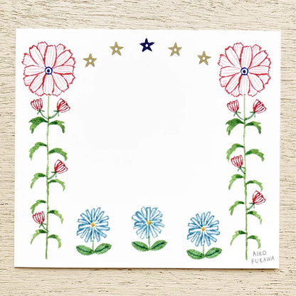 Cozyca Block Memo Pad - Flower Gate - Memo Pads