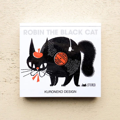 Cozyca Block Memo Pad - Robin the Black Cat - Memo Pads