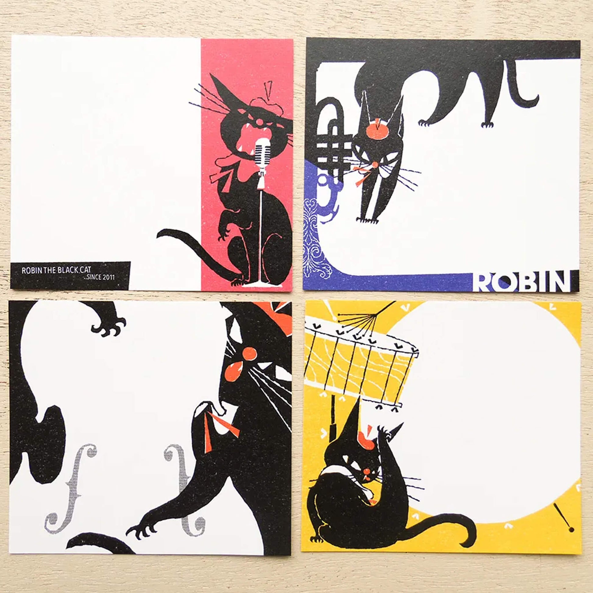 Cozyca Block Memo Pad - Robin the Black Cat - Memo Pads