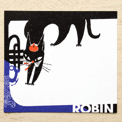 Cozyca Block Memo Pad - Robin the Black Cat - Memo Pads