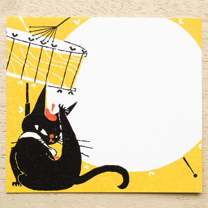 Cozyca Block Memo Pad - Robin the Black Cat - Memo Pads