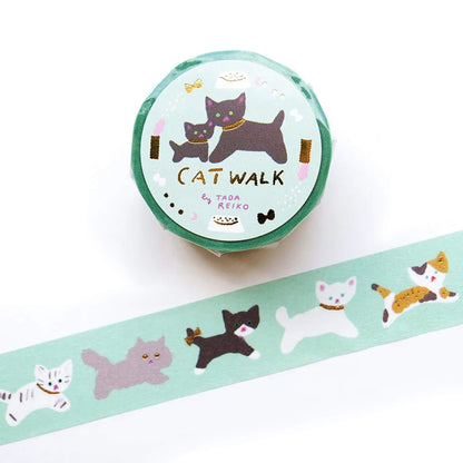 Cozyca Foil Washi Tape - Cat Walk - Washi Tapes