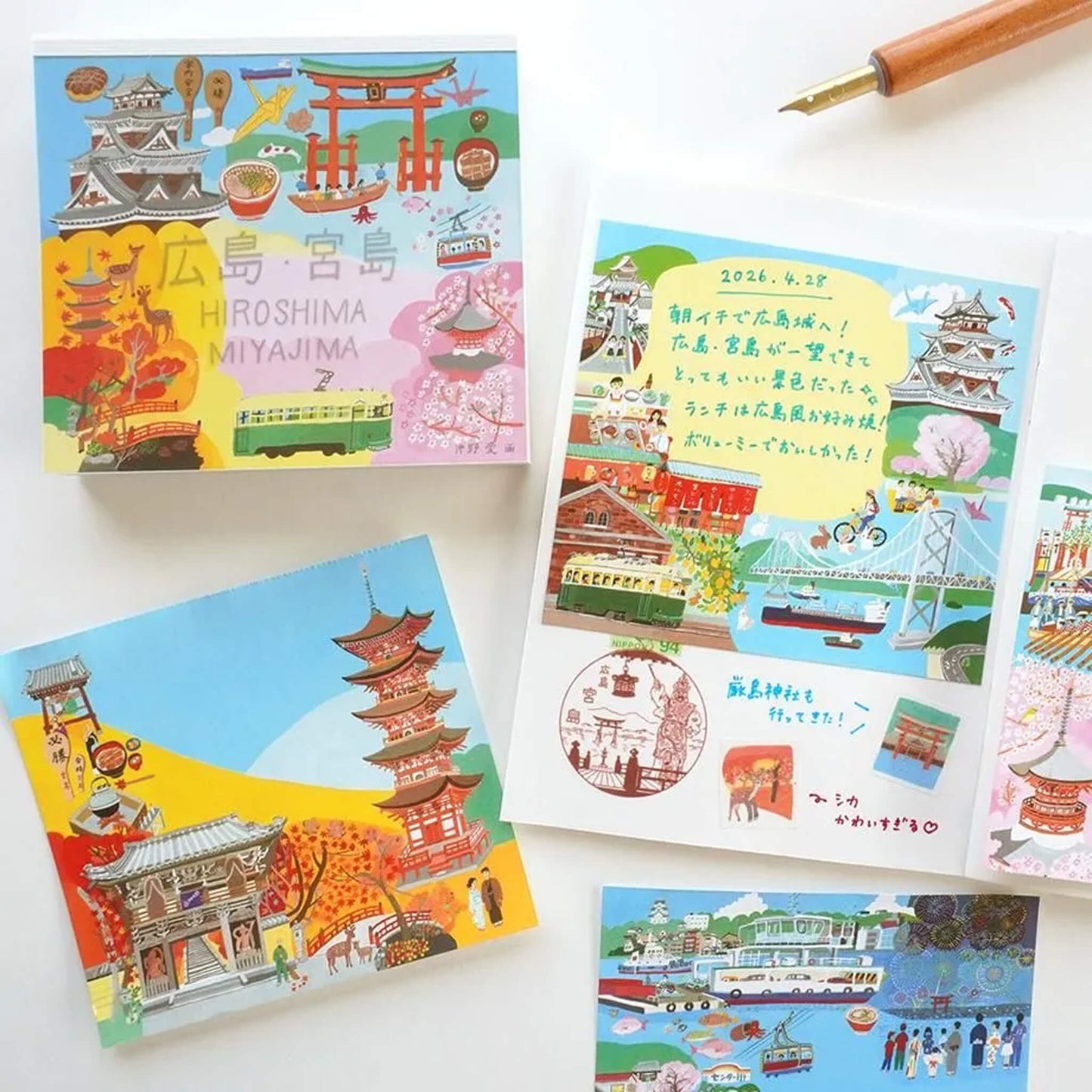 Cozyca Hyogensha Block Memo Pad - Hiroshima & Miyajima - Memo Pads