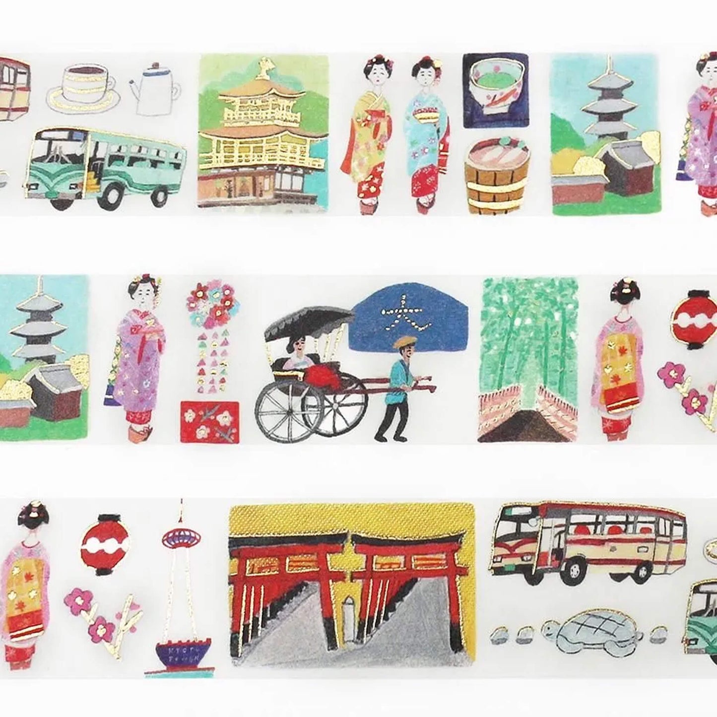 Cozyca Hyogensha Foil Washi Tape - Kyoto - Washi Tapes