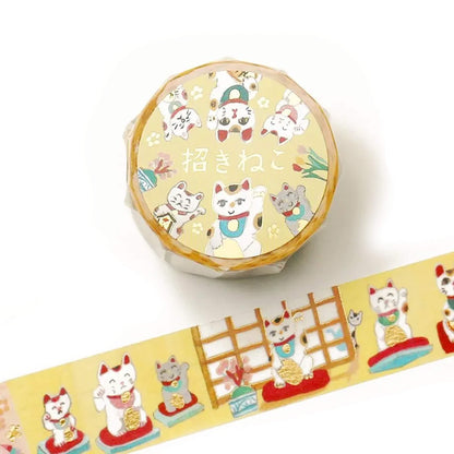 Cozyca Hyogensha Foil Washi Tape - Maneki Neko - Washi Tapes