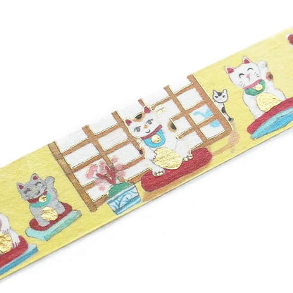 Cozyca Hyogensha Foil Washi Tape - Maneki Neko - Washi Tapes