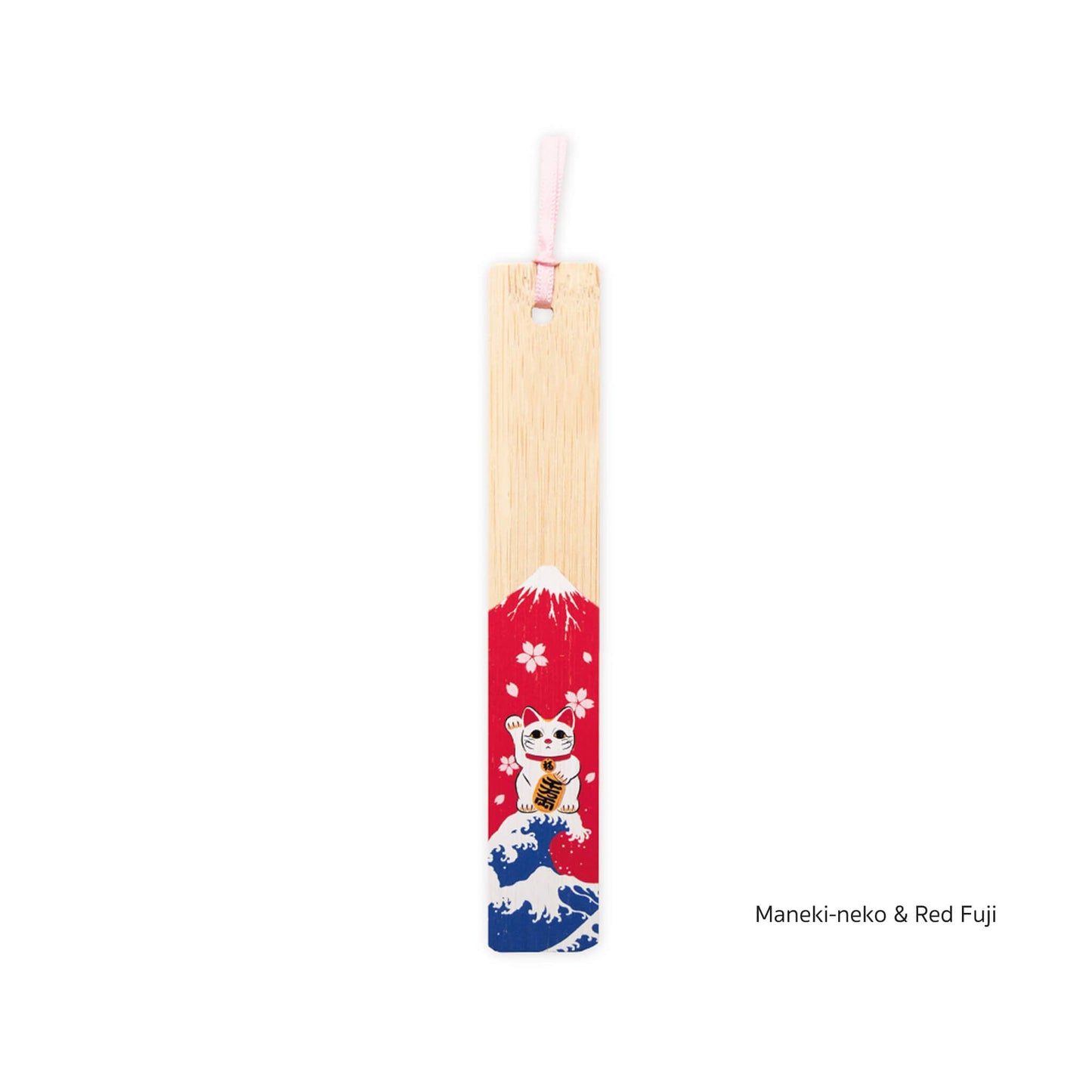 Cozyca Hyogensha Wa-Zakka Bamboo Bookmark - Maneki-neko & Red Fuji - Bookmarks