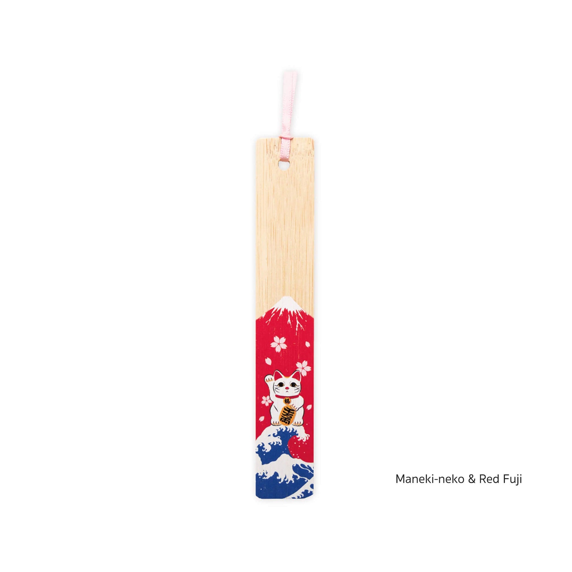 Cozyca Hyogensha Wa-Zakka Bamboo Bookmark - Maneki-neko & Red Fuji - Bookmarks