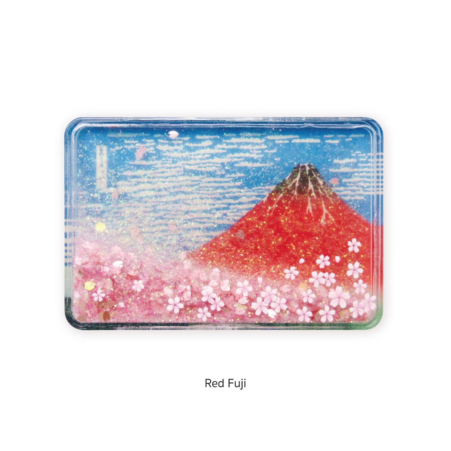 Cozyca Hyogensha Wa-Zakka Glitter Magnet - Red Fuji - Magnets