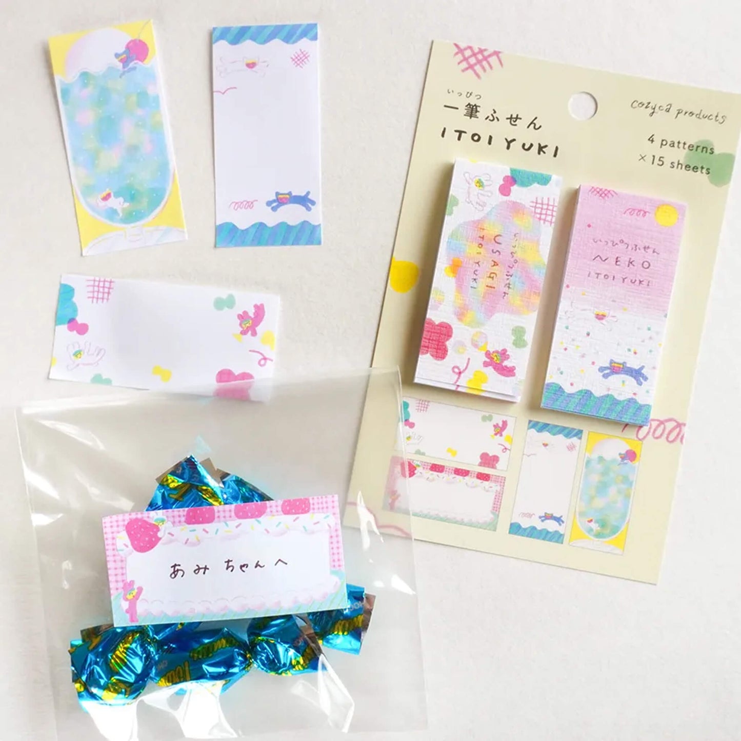 Cozyca Ippitsu Sticky Notes - Itoi Yuki | Usagi & Neko - Sticky Notes
