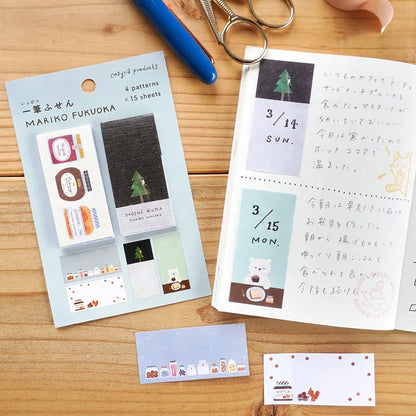 Cozyca Ippitsu Sticky Notes - Mariko Fukuoka | Seasonal Jar & Hoshi Kuma - Sticky Notes