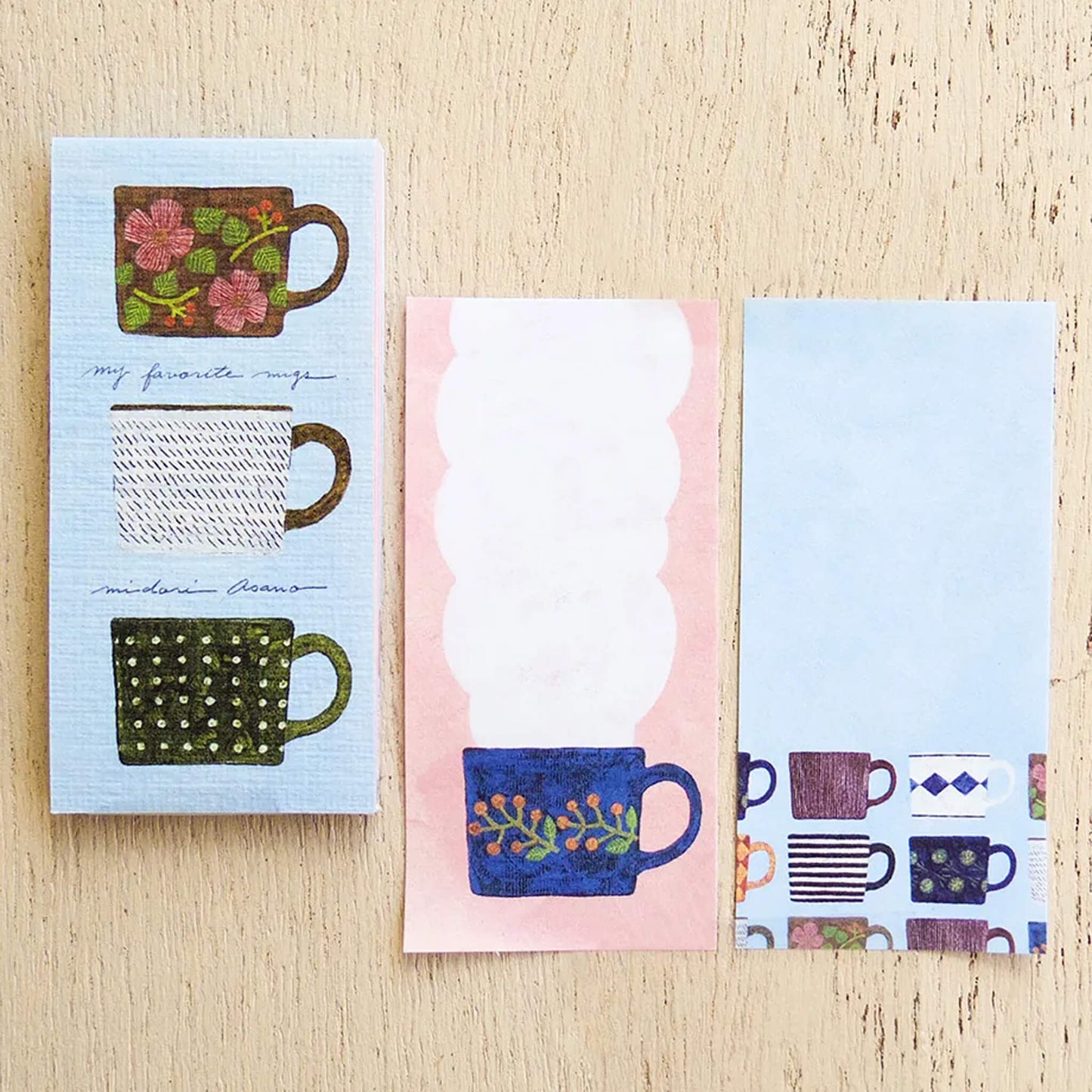 Cozyca Ippitsu Sticky Notes - Midori Asano | My Favorite Mugs & Three O'clock - Sticky Notes