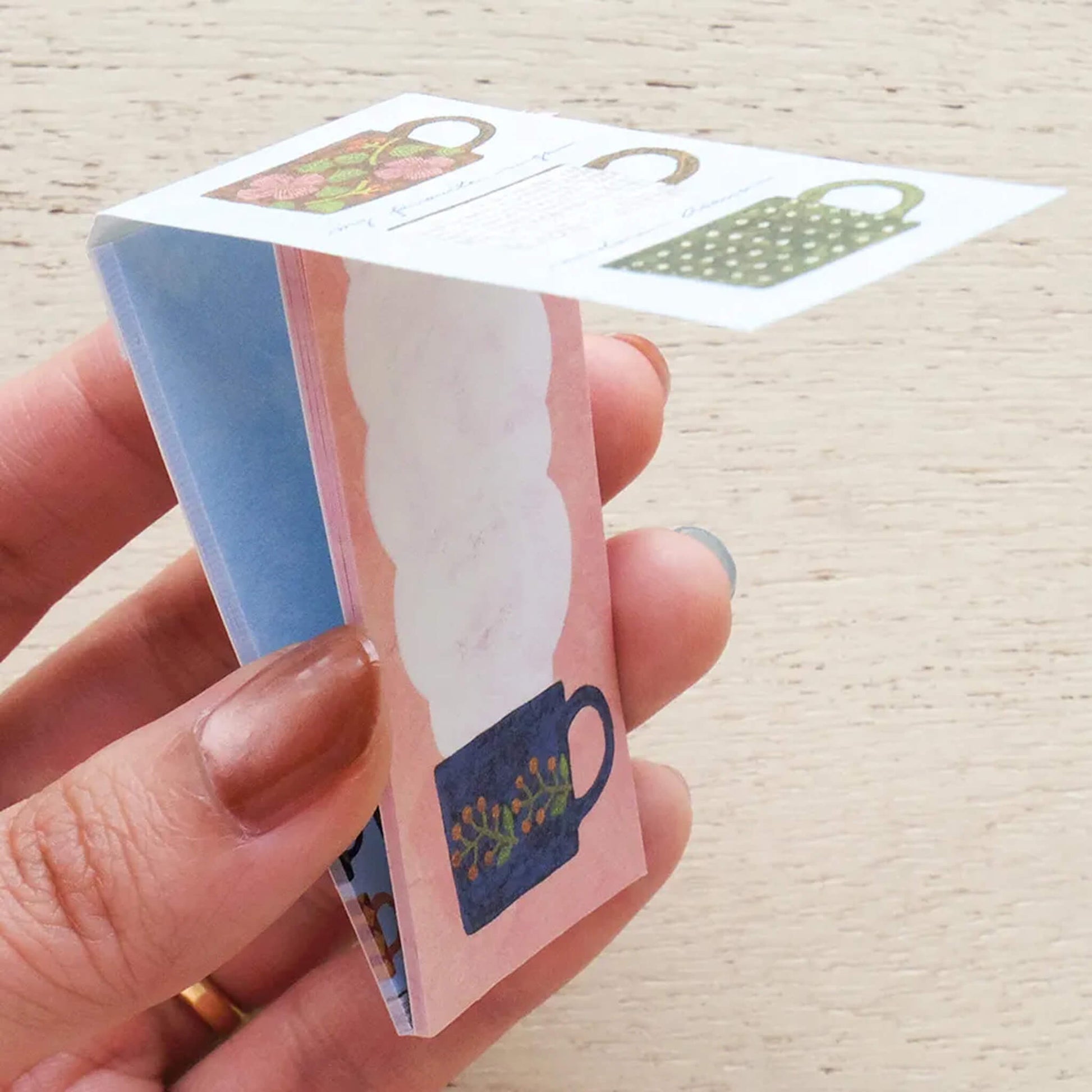 Cozyca Ippitsu Sticky Notes - Midori Asano | My Favorite Mugs & Three O'clock - Sticky Notes