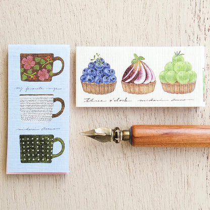 Cozyca Ippitsu Sticky Notes - Midori Asano | My Favorite Mugs & Three O'clock - Sticky Notes