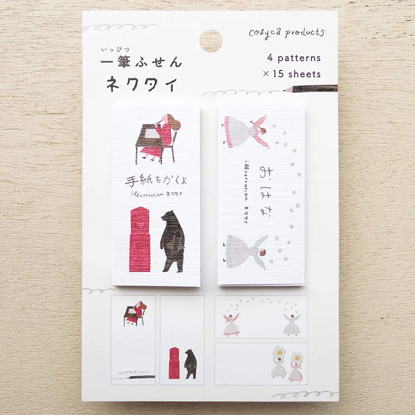Cozyca Ippitsu Sticky Notes - Necktie | Write a Letter & Ohana - Sticky Notes