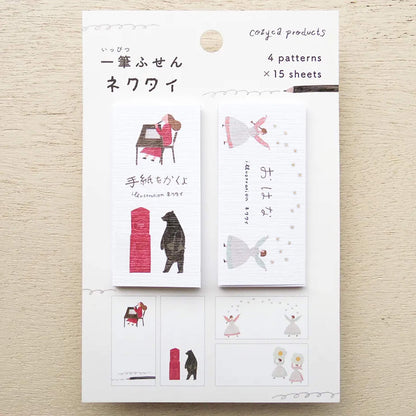 Cozyca Ippitsu Sticky Notes - Necktie | Write a Letter & Ohana - Sticky Notes