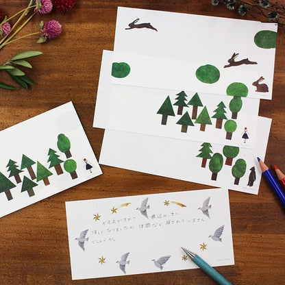 Cozyca Ippitsusen Letter Pad - Forest - Ippitsusen