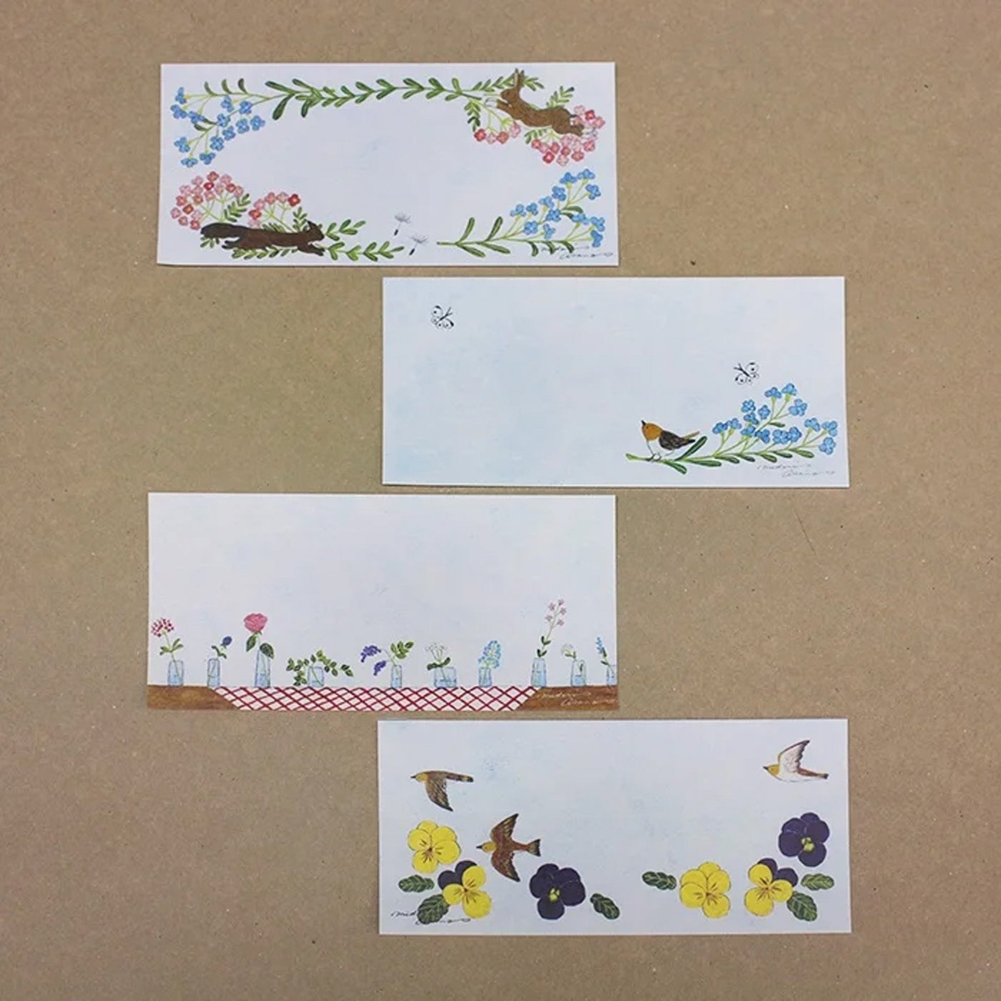 Cozyca Ippitsusen Letter Pad - With Flowers - Ippitsusen