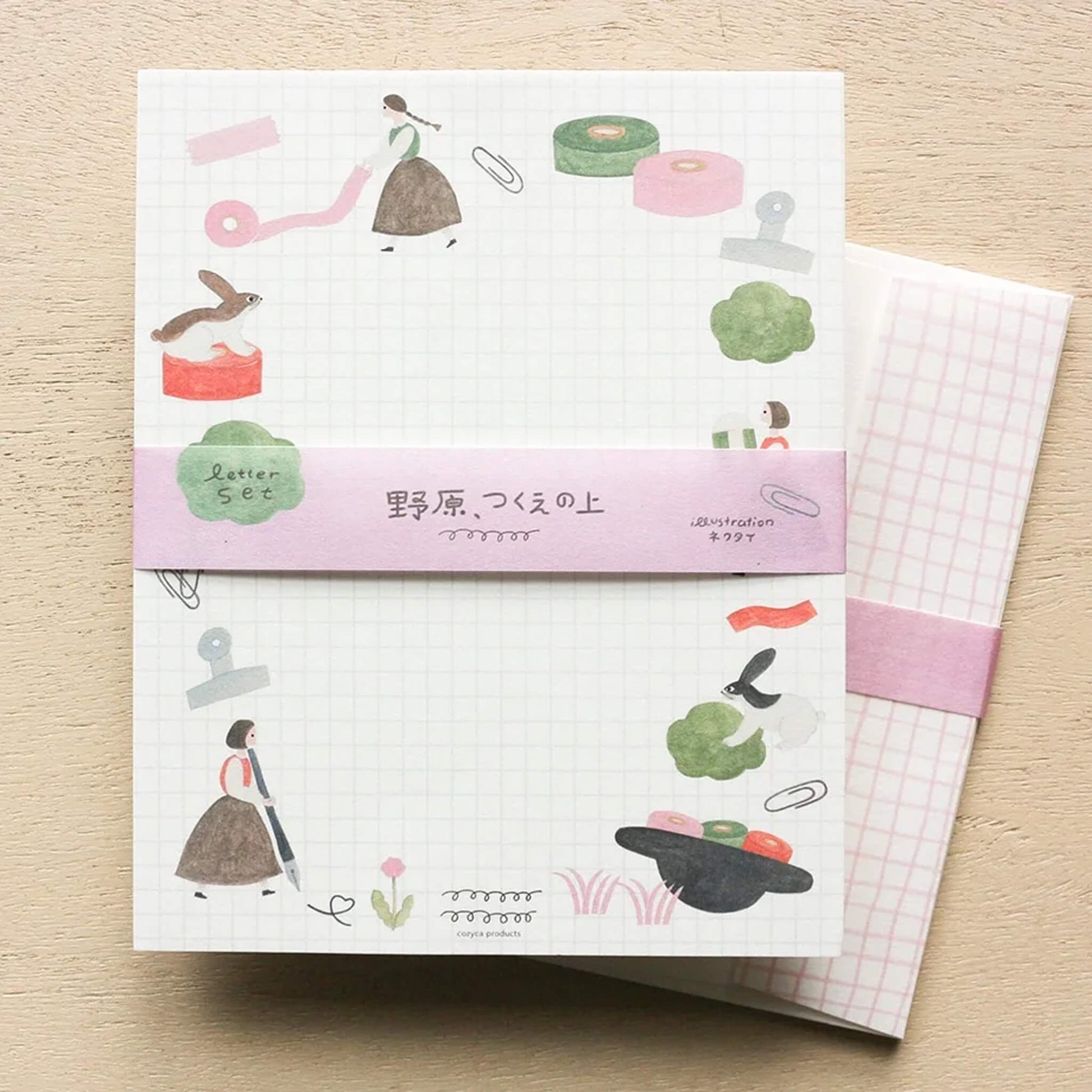 Cozyca Letter Set - Meadow, on the Desk - Letter Writing Sets