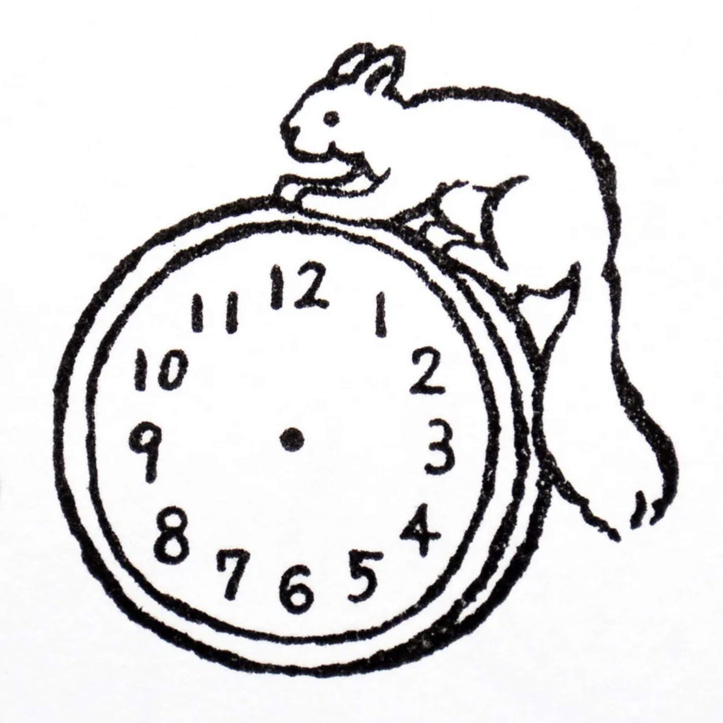 Cozyca Rubber Stamp - Clock and Squirrel - Rubber Stamps